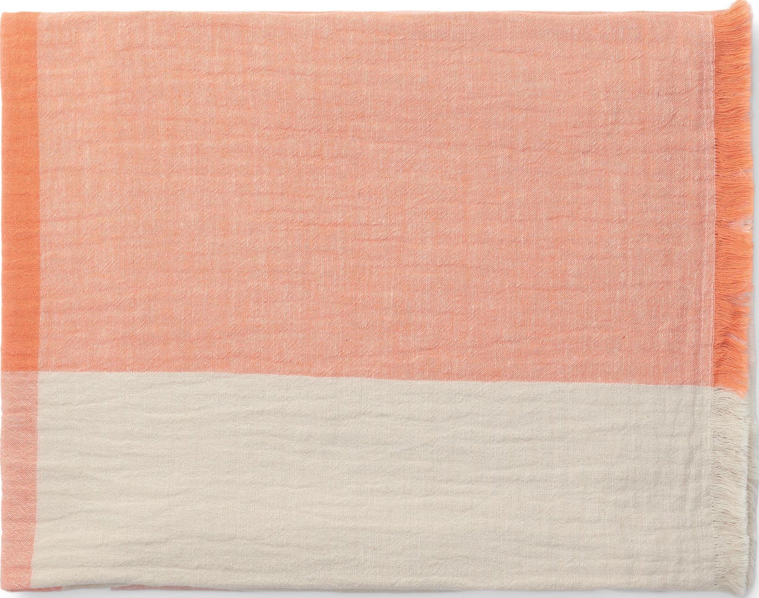 Pled Erlend w kratkę 200 x 200 cm beżowo-pomarańczowy