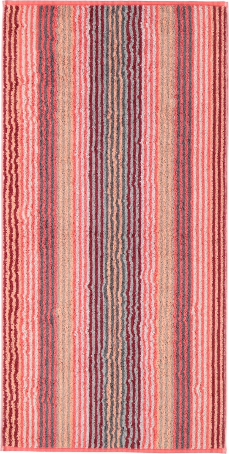 Ręcznik Unique w pasy 50 x 100 cm koralowy