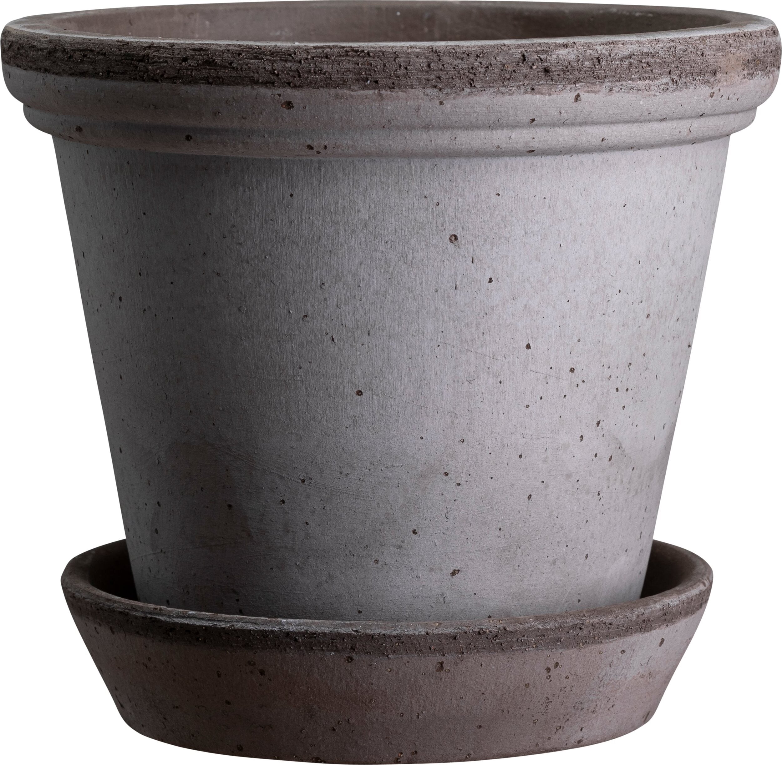 Doniczka Flora 35 cm szara z podstawką