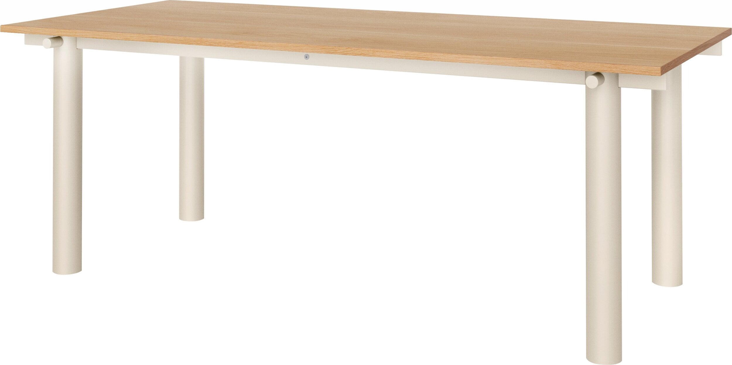 Stół Atura 90 x 200 cm z jasną ramą i blatem z naturalnego dębu