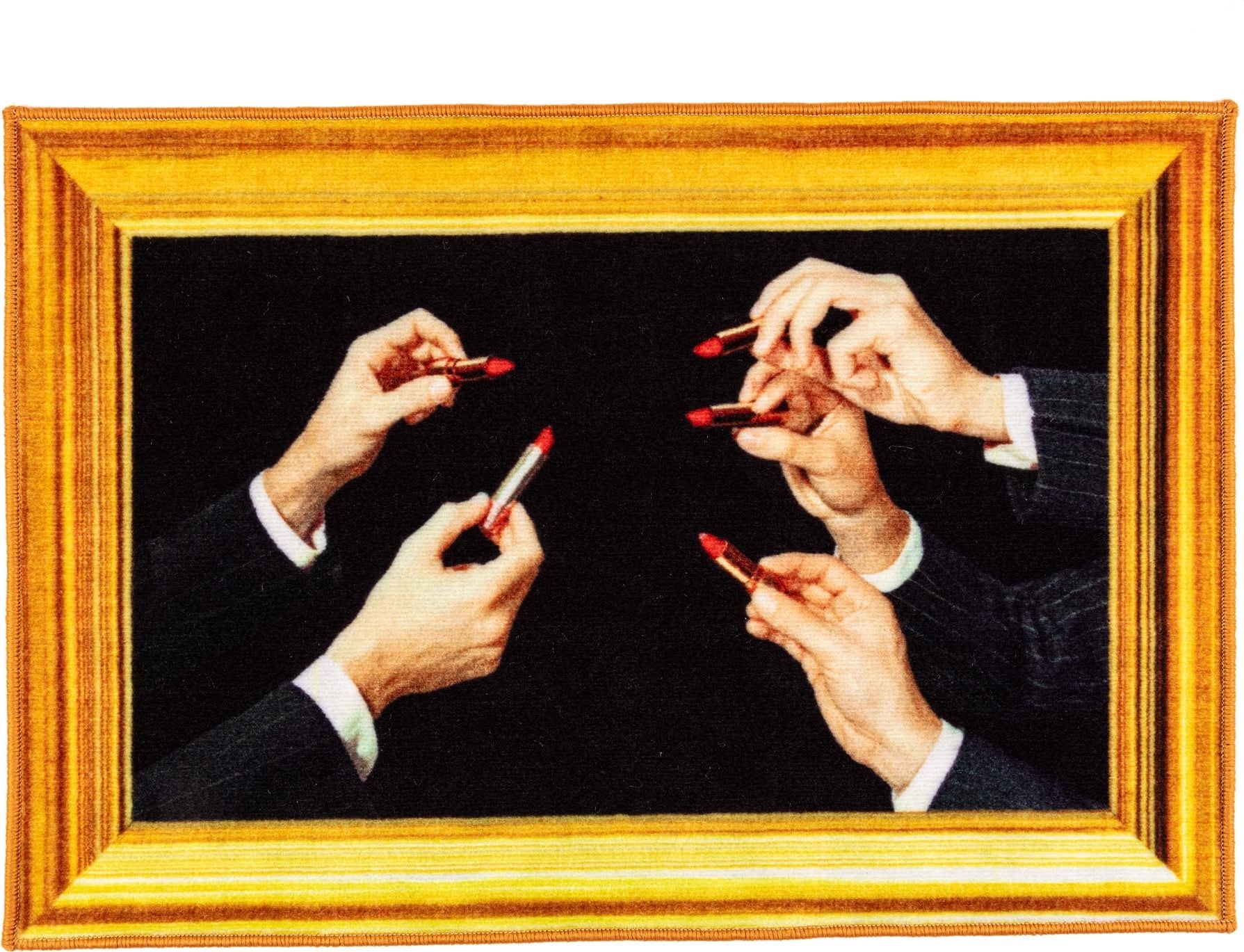 Mata łazienkowa Toiletpaper Lipstick Black prostokątna 60 x 90 cm