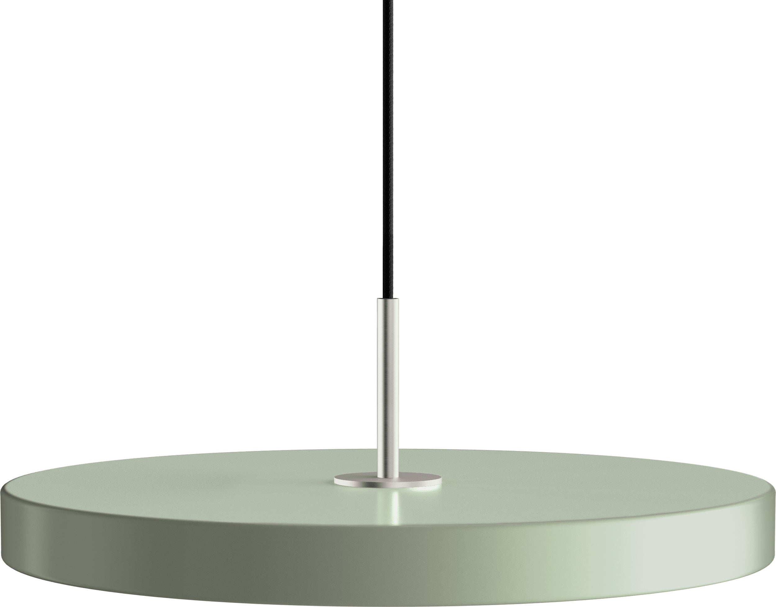 Lampa wisząca Asteria Plus 43 cm oliwkowa ze srebrnym mocowaniem