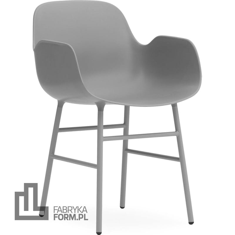 Fotel Form stalowe nogi szary