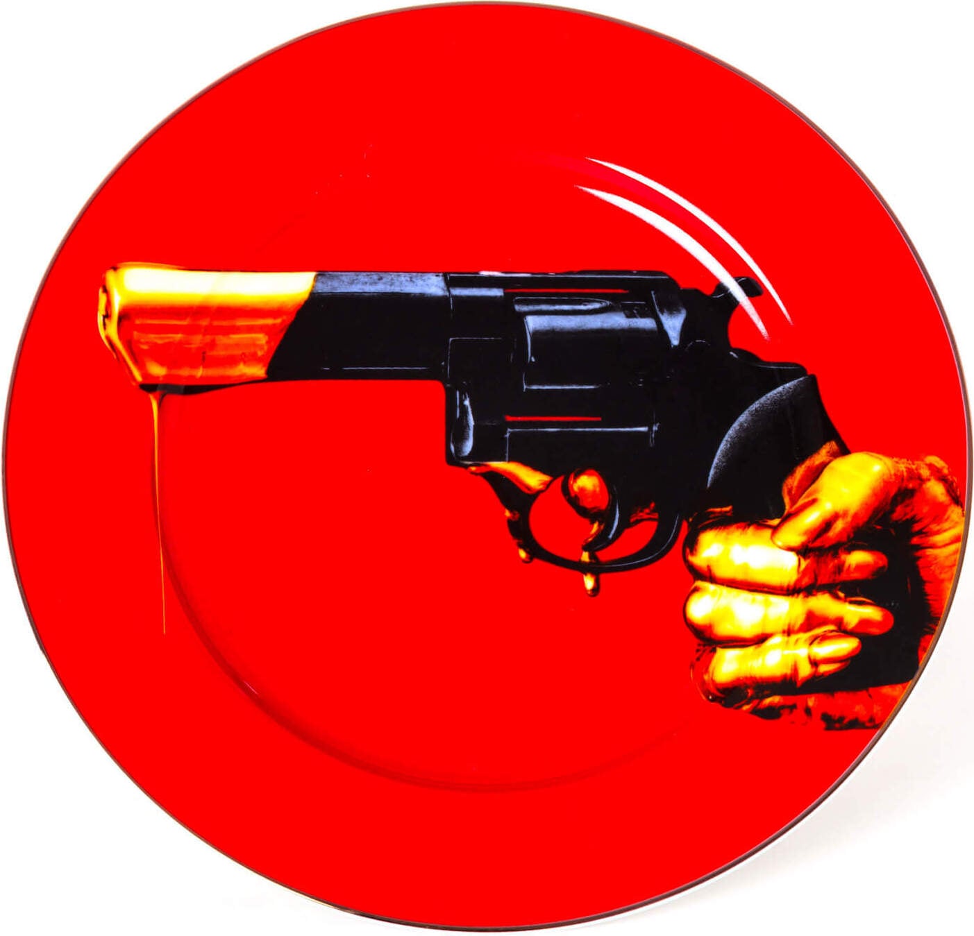 Talerz Seletti Wears Toiletpaper Revolver ze złotą krawędzią