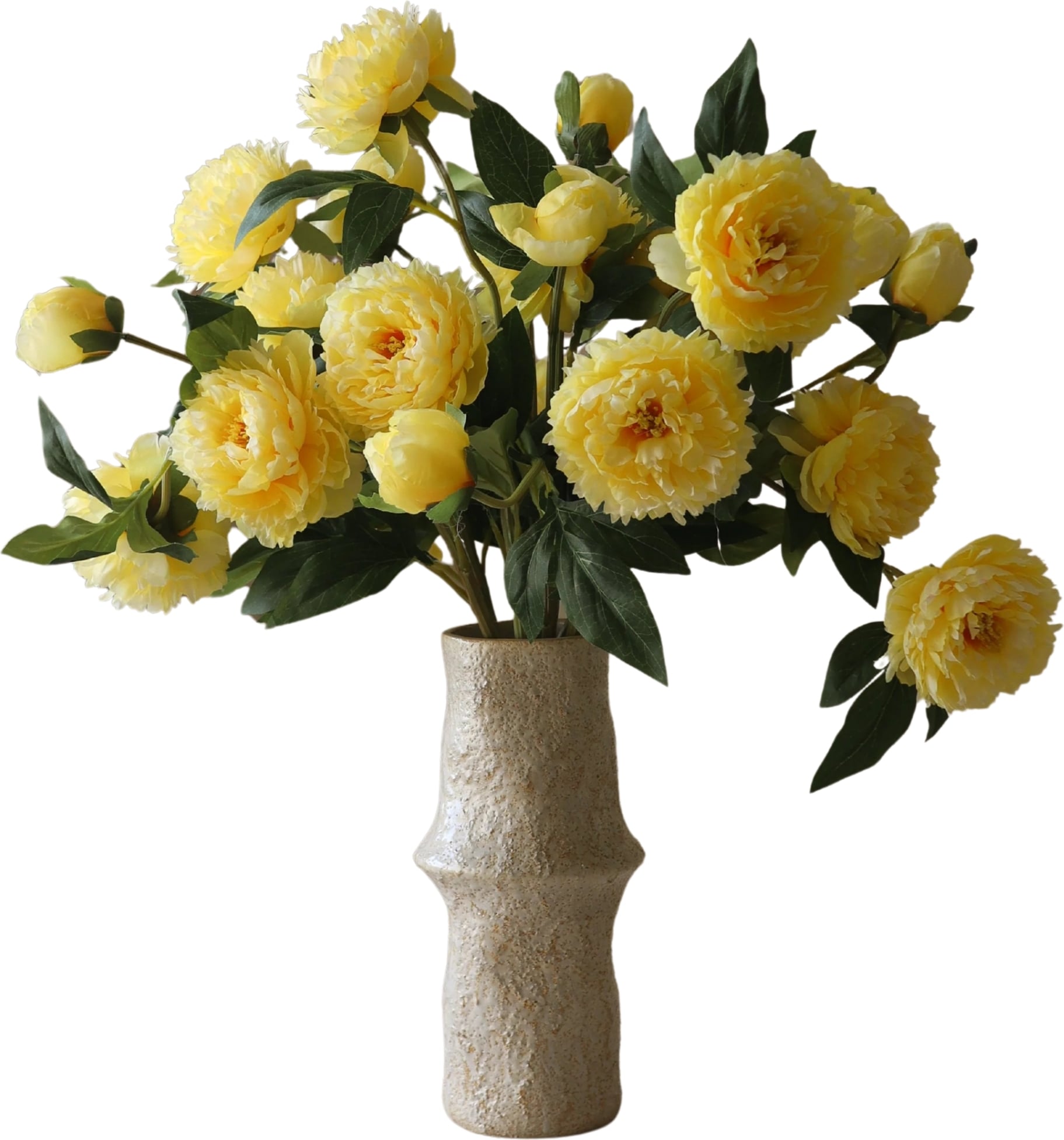 Kwiaty sztuczne bukiet Botane piwonie 72 cm żółte