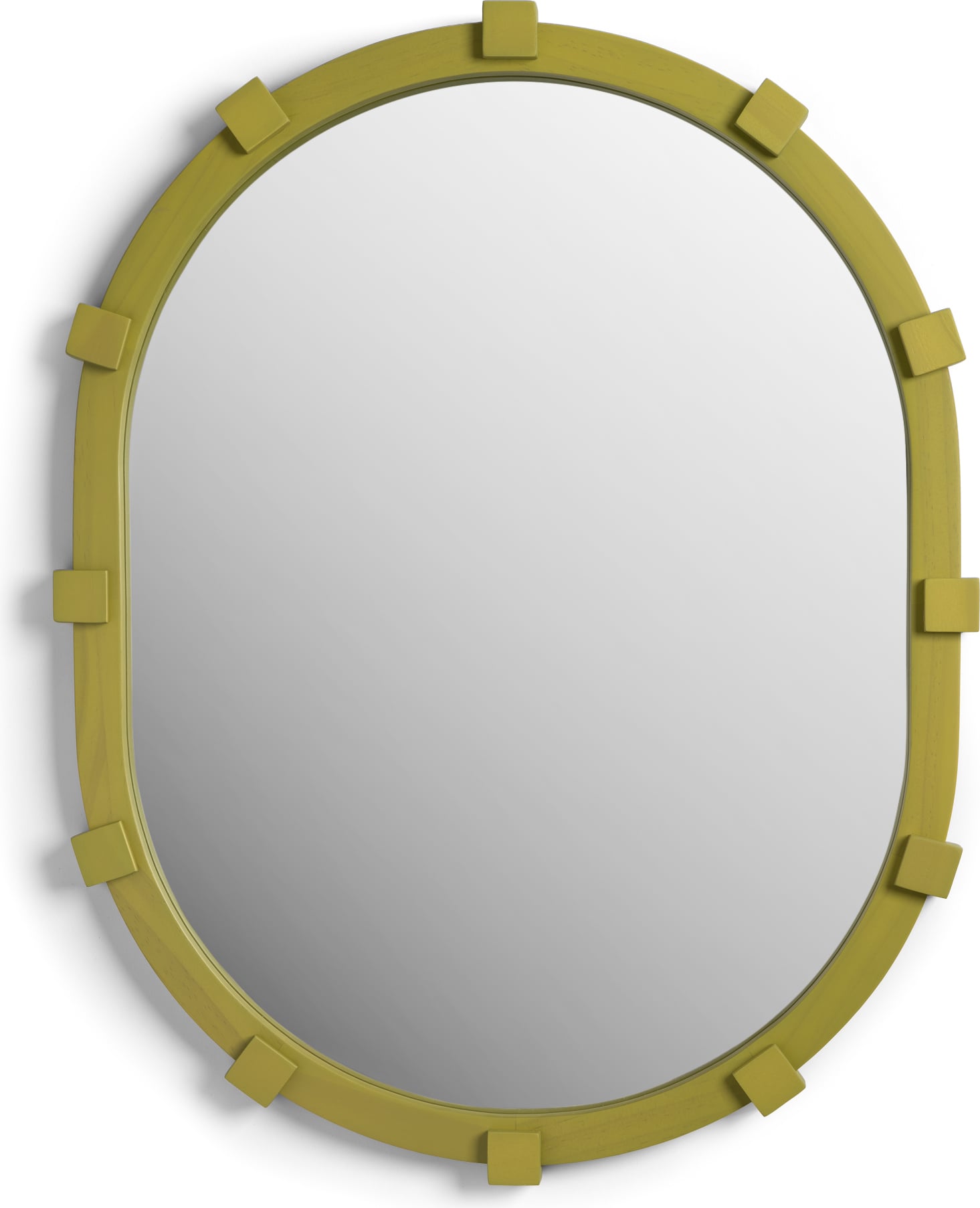 Lustro ścienne Chunk owalne 51 cm zielone