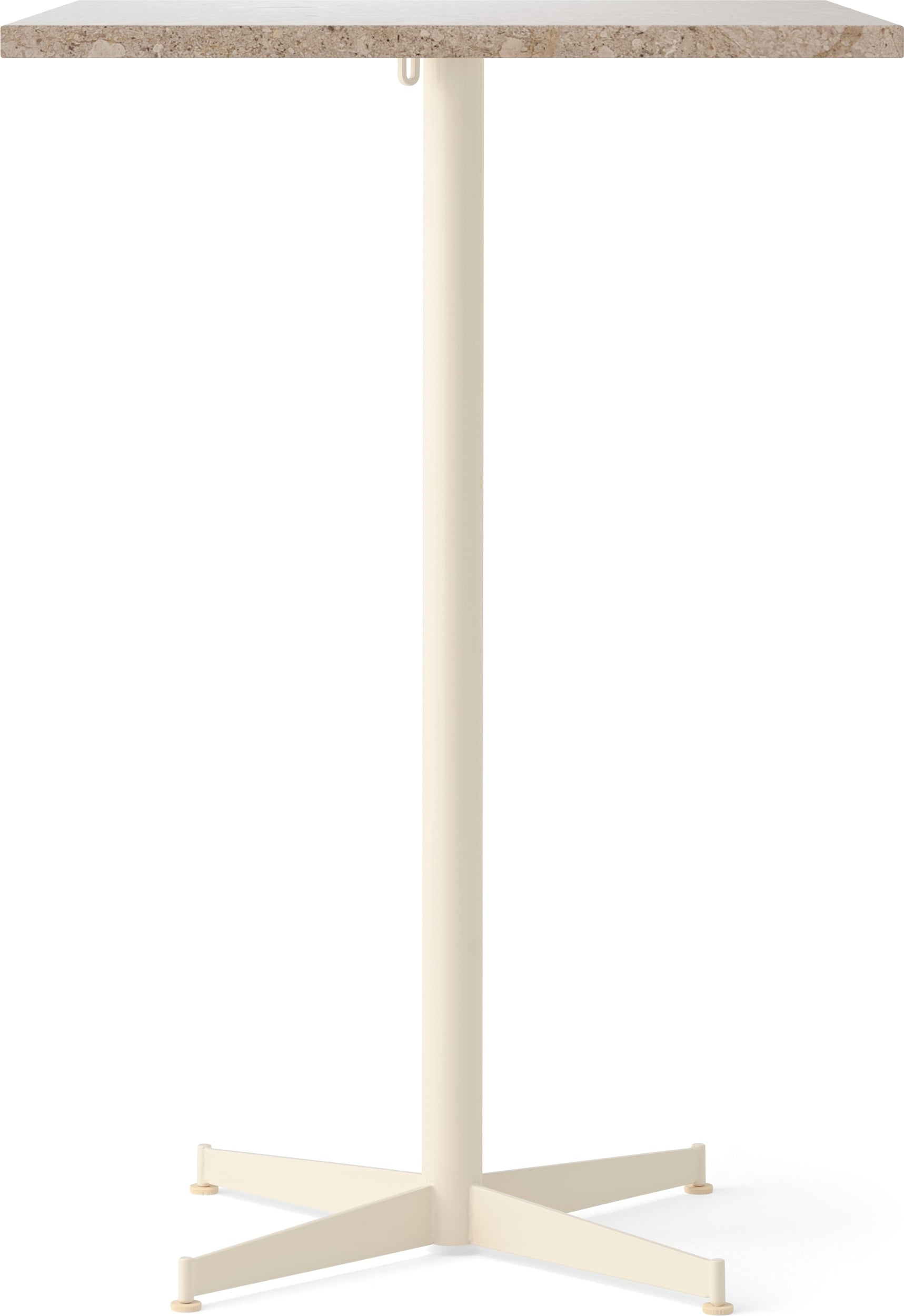 Stół barowy z kremową podstawą Nook Star Base Kunis Breccia kwadratowy 103 cm