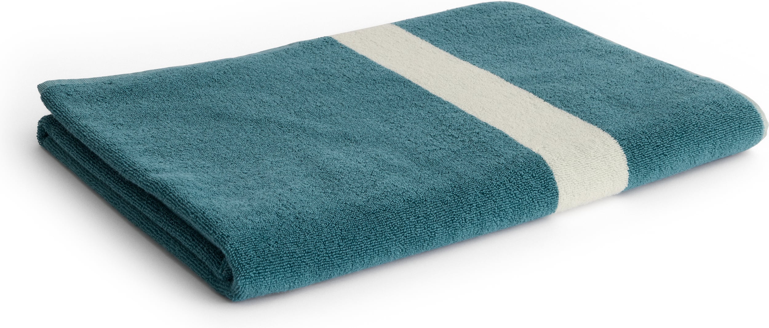 Ręcznik kąpielowy Stripe w pasy 100 x 150 cm petrol