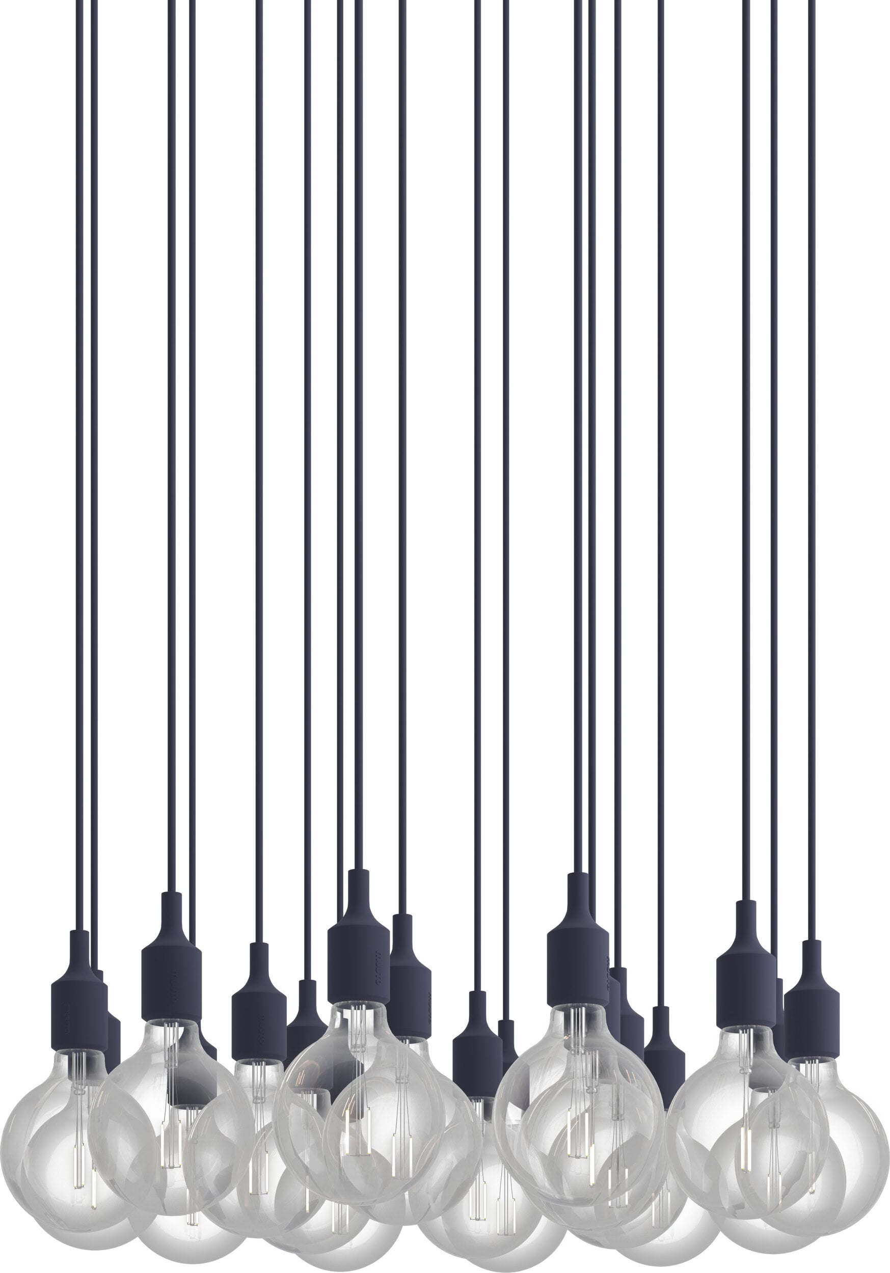Lampa wisząca E27 18-punktowa granatowa