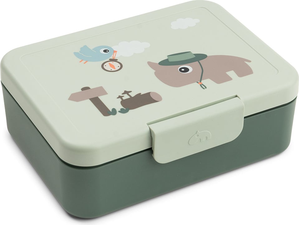 Lunchbox dziecięcy z podziałką Tiny Trails zielony