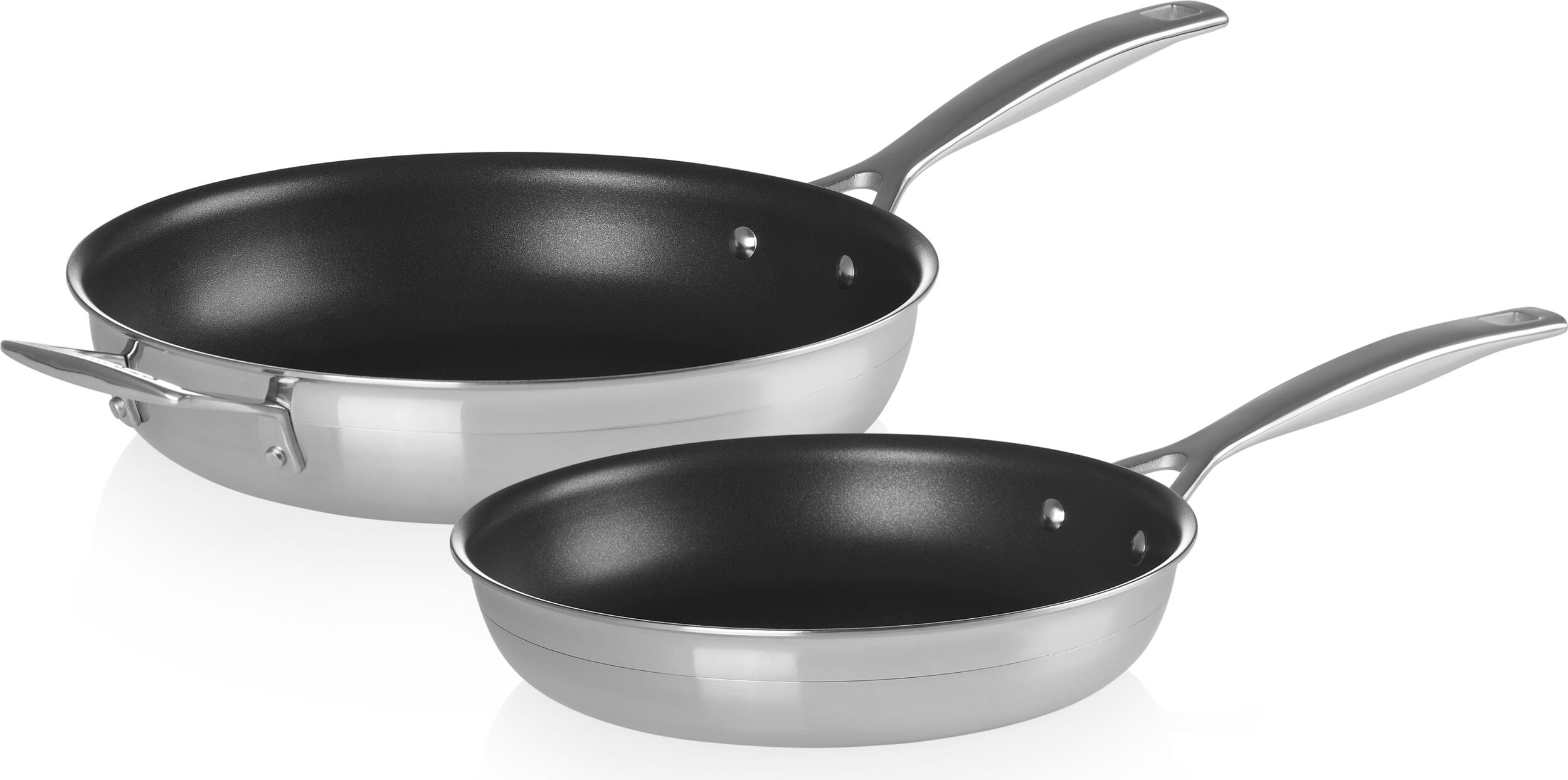 Patelnie 3-ply 24 cm + 28 cm ze stali nierdzewnej 2 szt.
