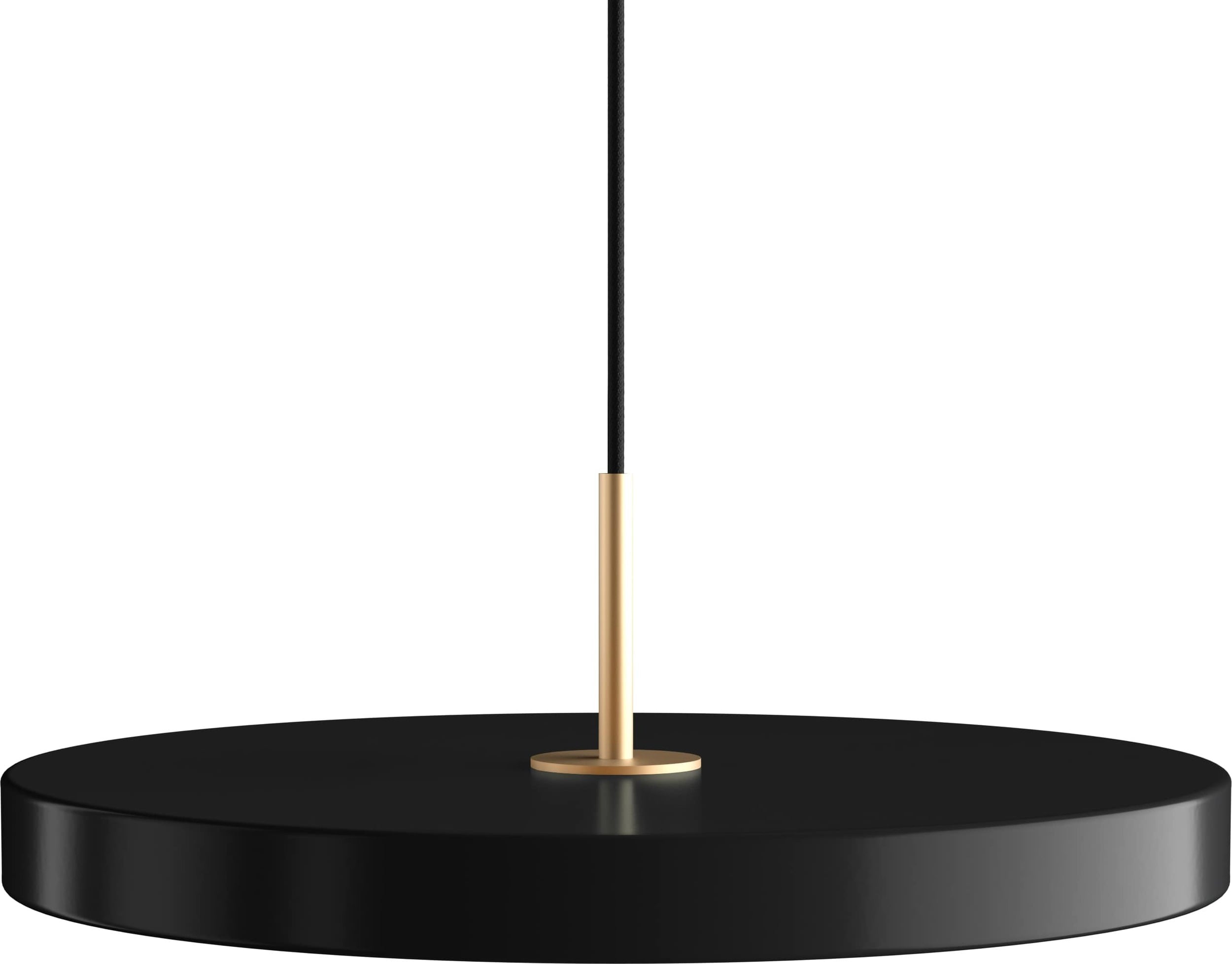 Lampa wisząca Asteria Plus 43 cm czarna ze złotym mocowaniem
