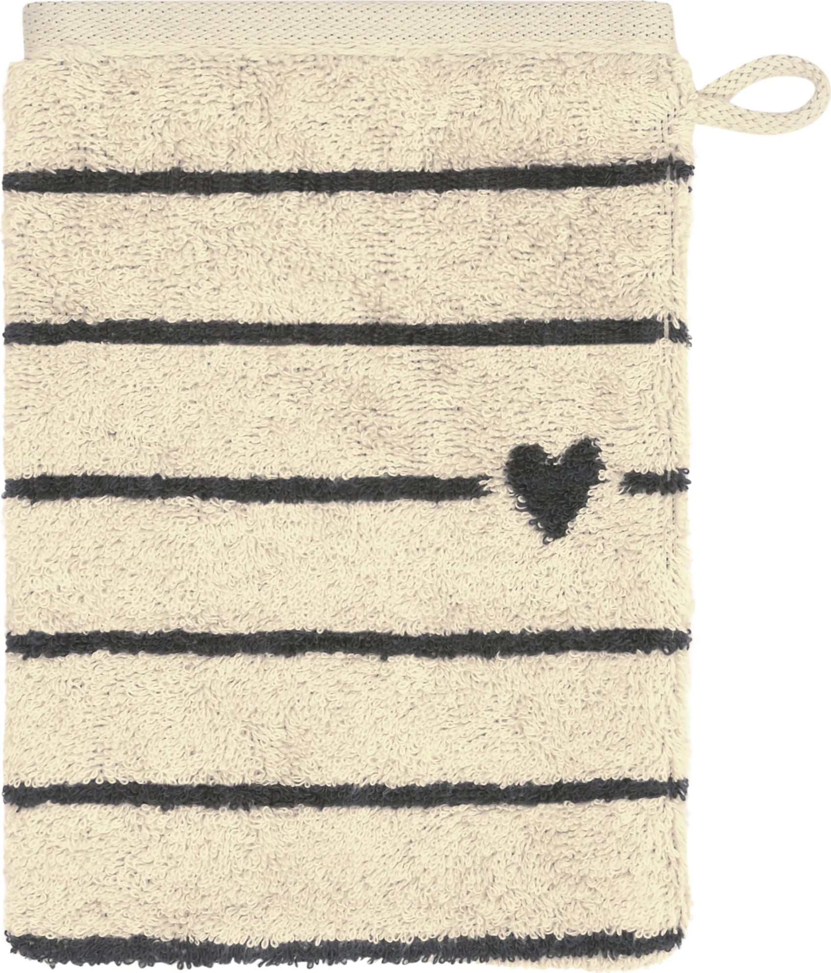 Rękawica kąpielowa Lines&Hearts 16 x 22 cm ciemnoszara