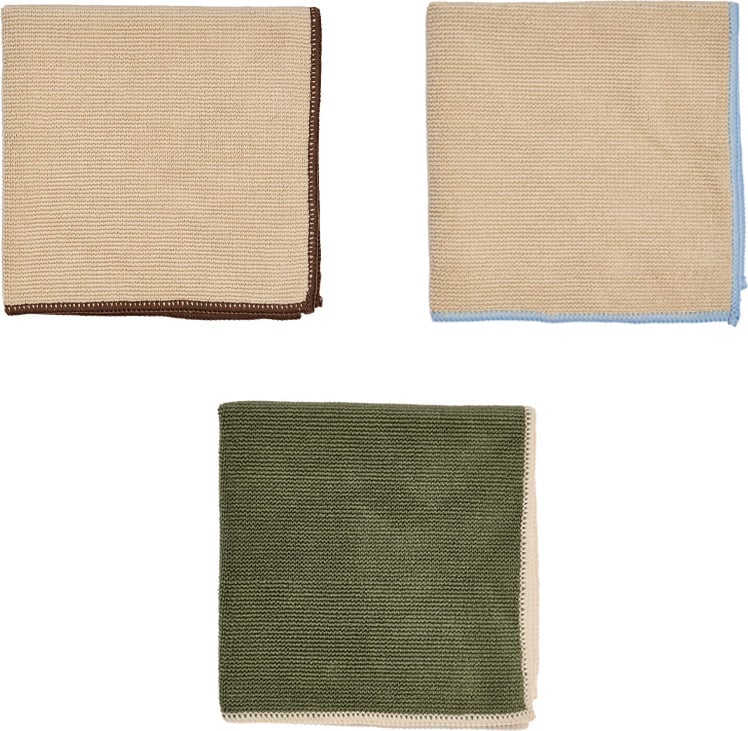 Ściereczki do naczyń Mundus 30 x 30 cm beżowo-zielone 3 szt.