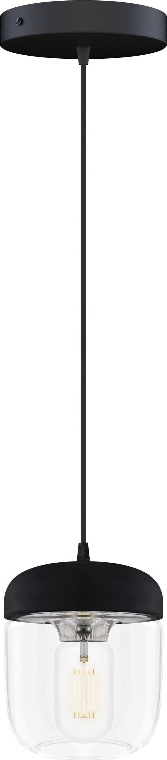 Lampa wisząca Acorn czarna z polerowaną stalą pojedyncza