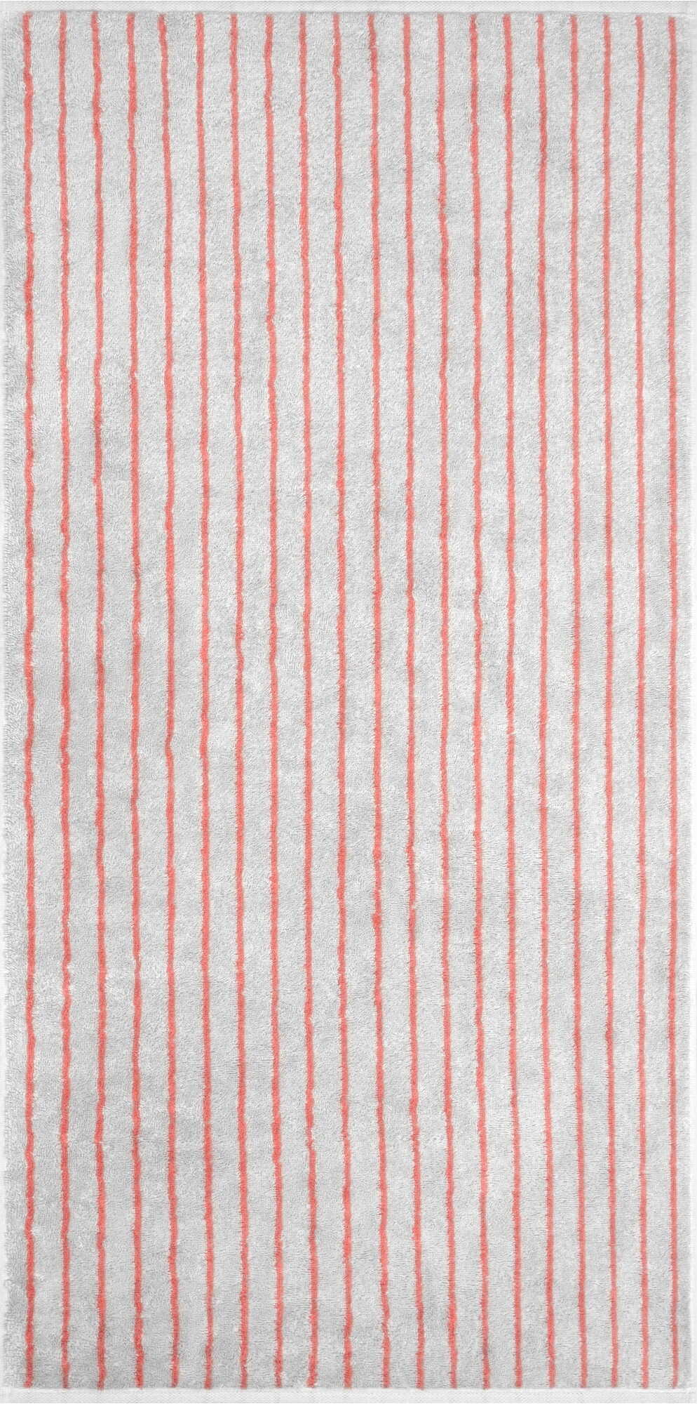 Ręcznik do rąk Weekend w paski 50 x 100 cm platynowo-koralowy