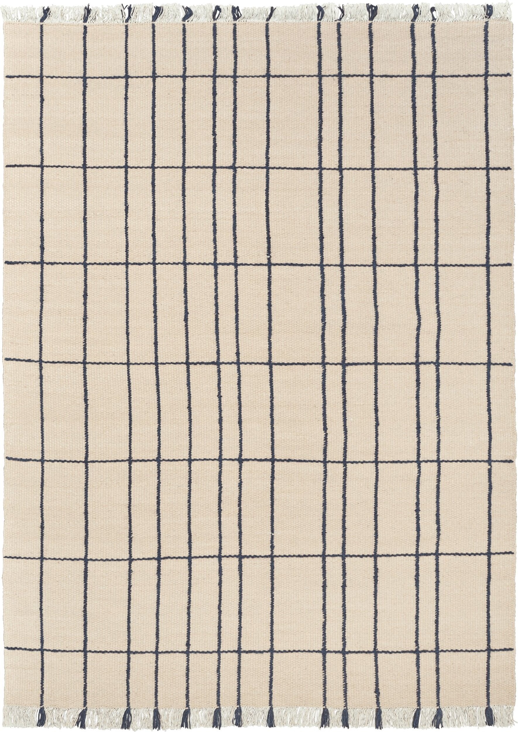 Dywan Sen w kratkę 140 x 200 cm beżowo-granatowy