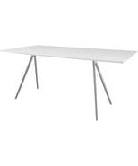 Stół Baguette 205 cm blat MDF biały rama lakierowana czarna