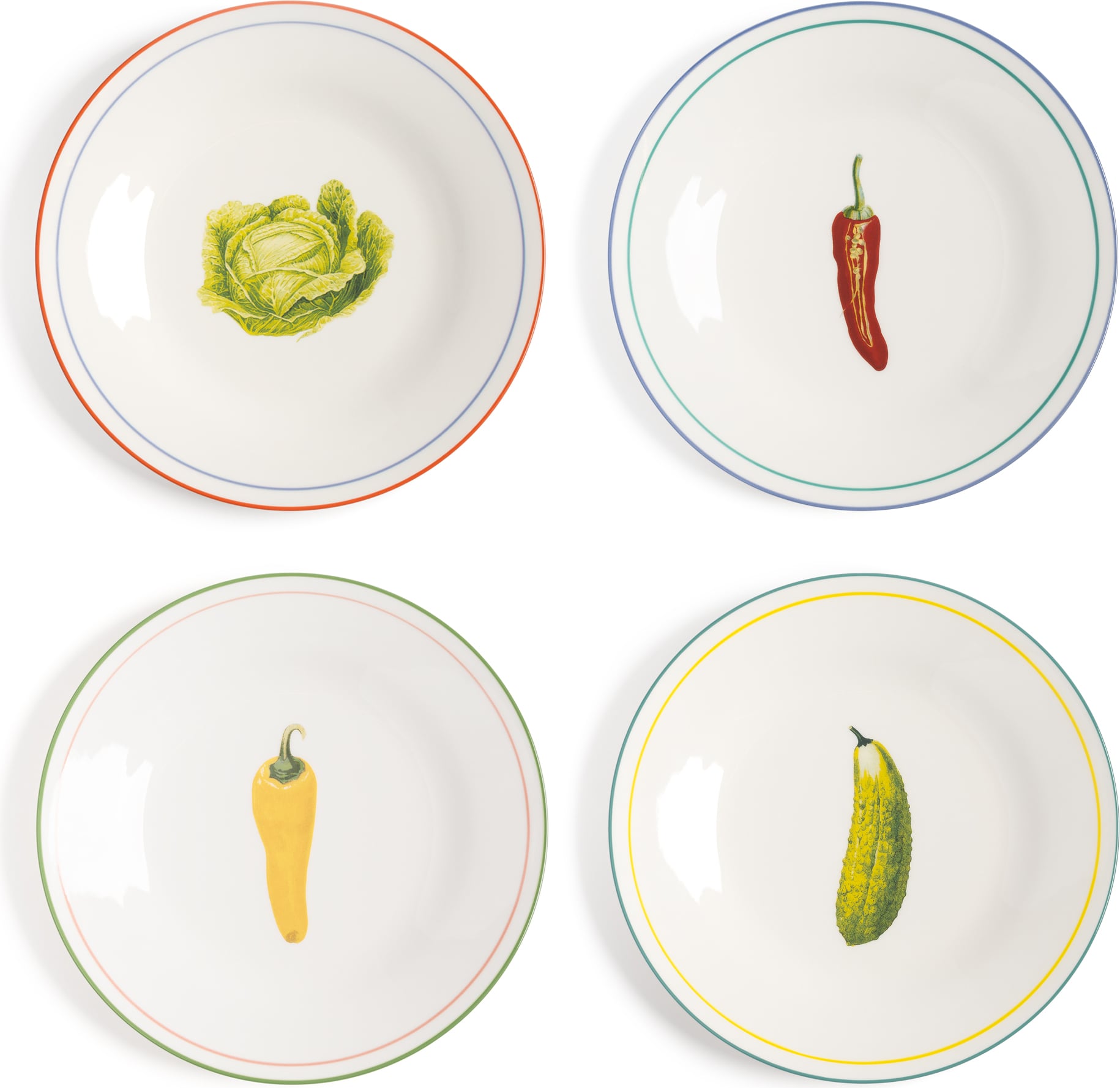 Talerze śniadaniowe &K Vegetable 21 cm 4 szt.