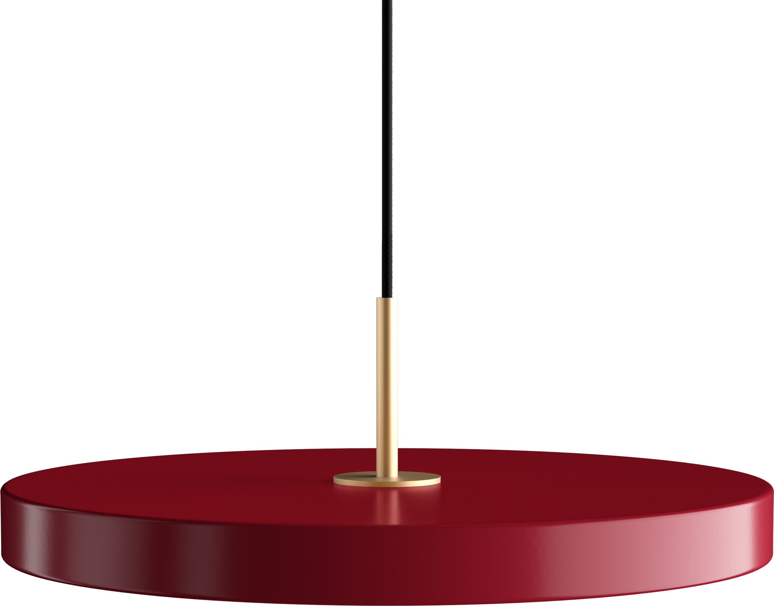 Lampa wisząca Asteria Plus 43 cm rubinowa ze złotym mocowaniem