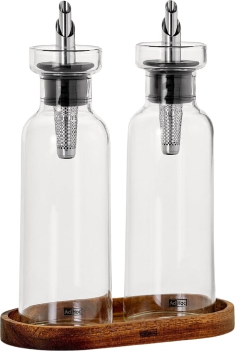Dozowniki do oliwy lub octu Aroma Pour 300 ml przezroczyste z podstawą 3 el.