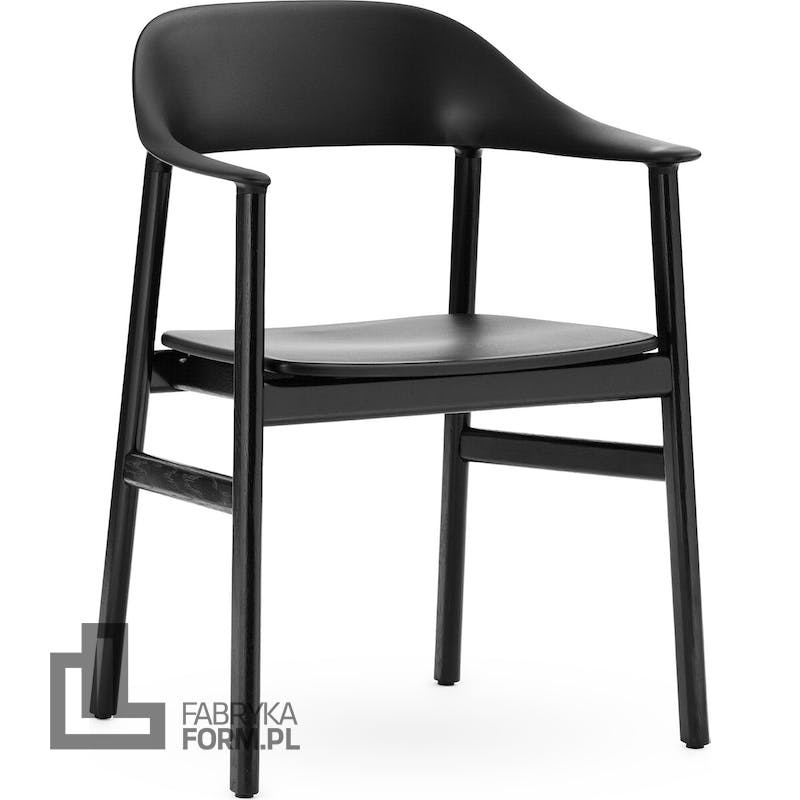 Krzesło Herit czarne czarny dąb z podłokietnikami