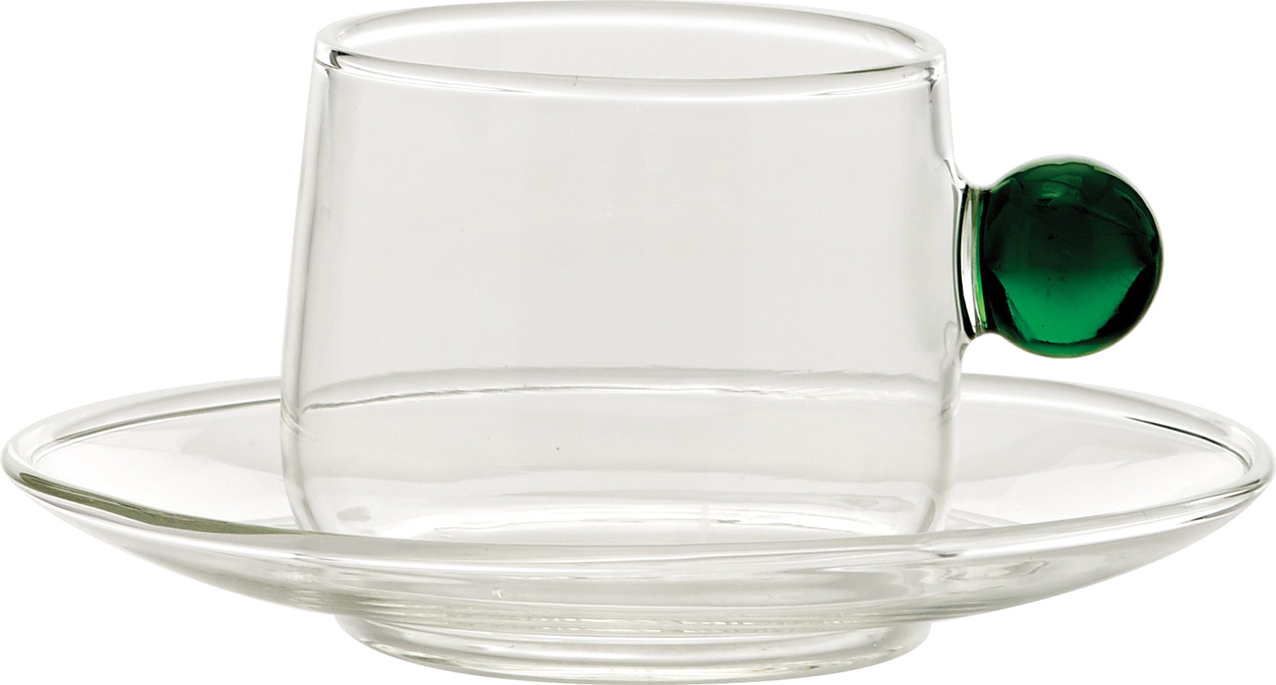 Filiżanka do kawy Bilia 120 ml zielona ze spodkiem