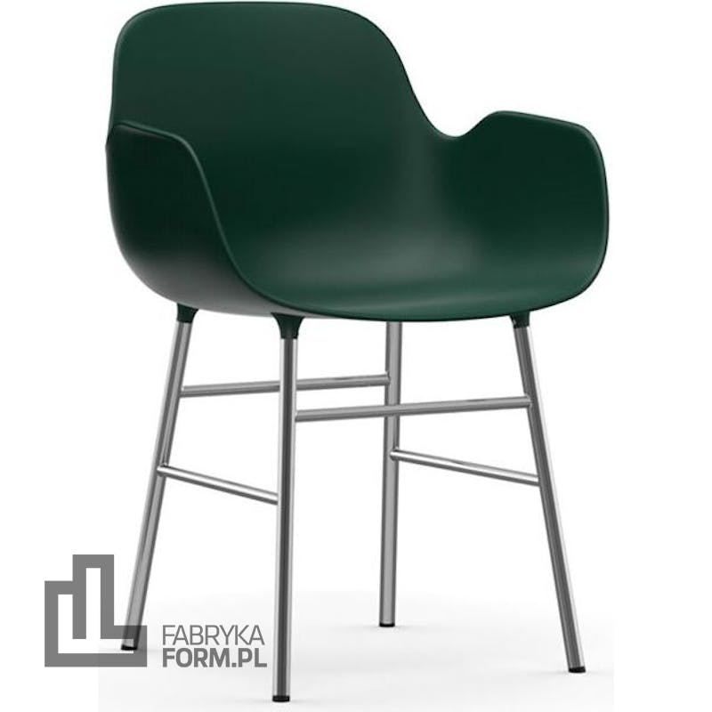 Fotel Form chromowane nogi zielony