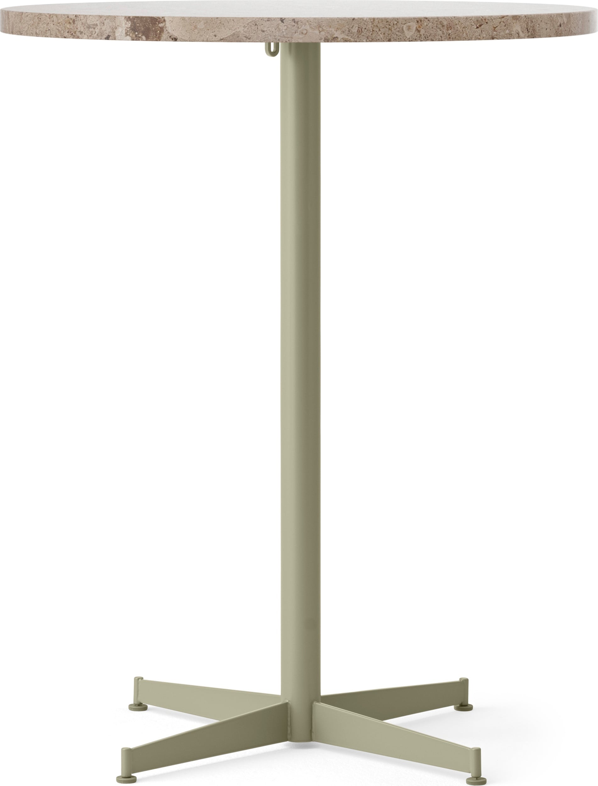 Stół barowy z oliwkową podstawą Nook Star Base Kunis Breccia niski 80 cm