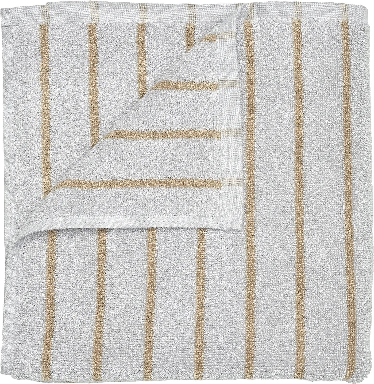Ręcznik Arto w cienkie paski 70 x 140 cm tan