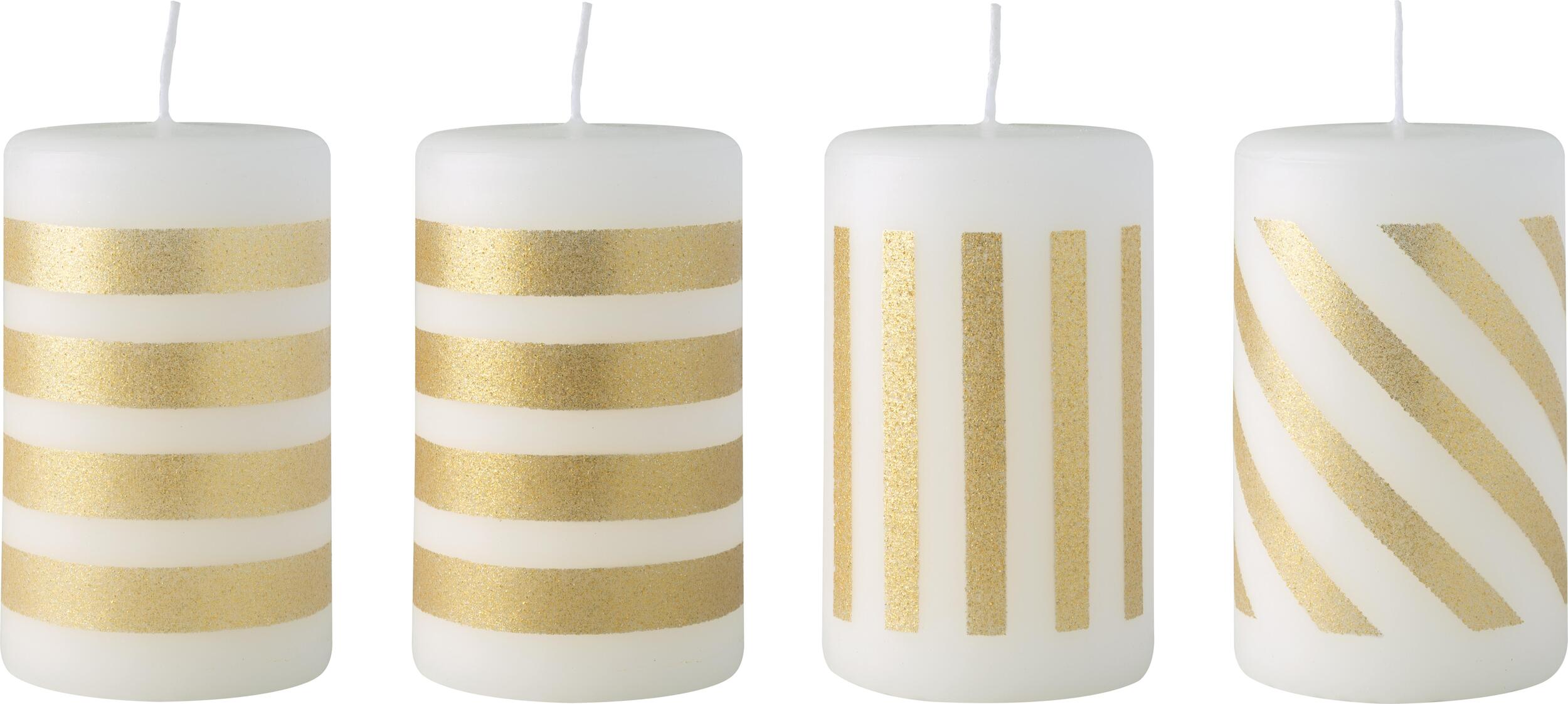 Świece Christmas Chic 10 cm złote 4 szt.