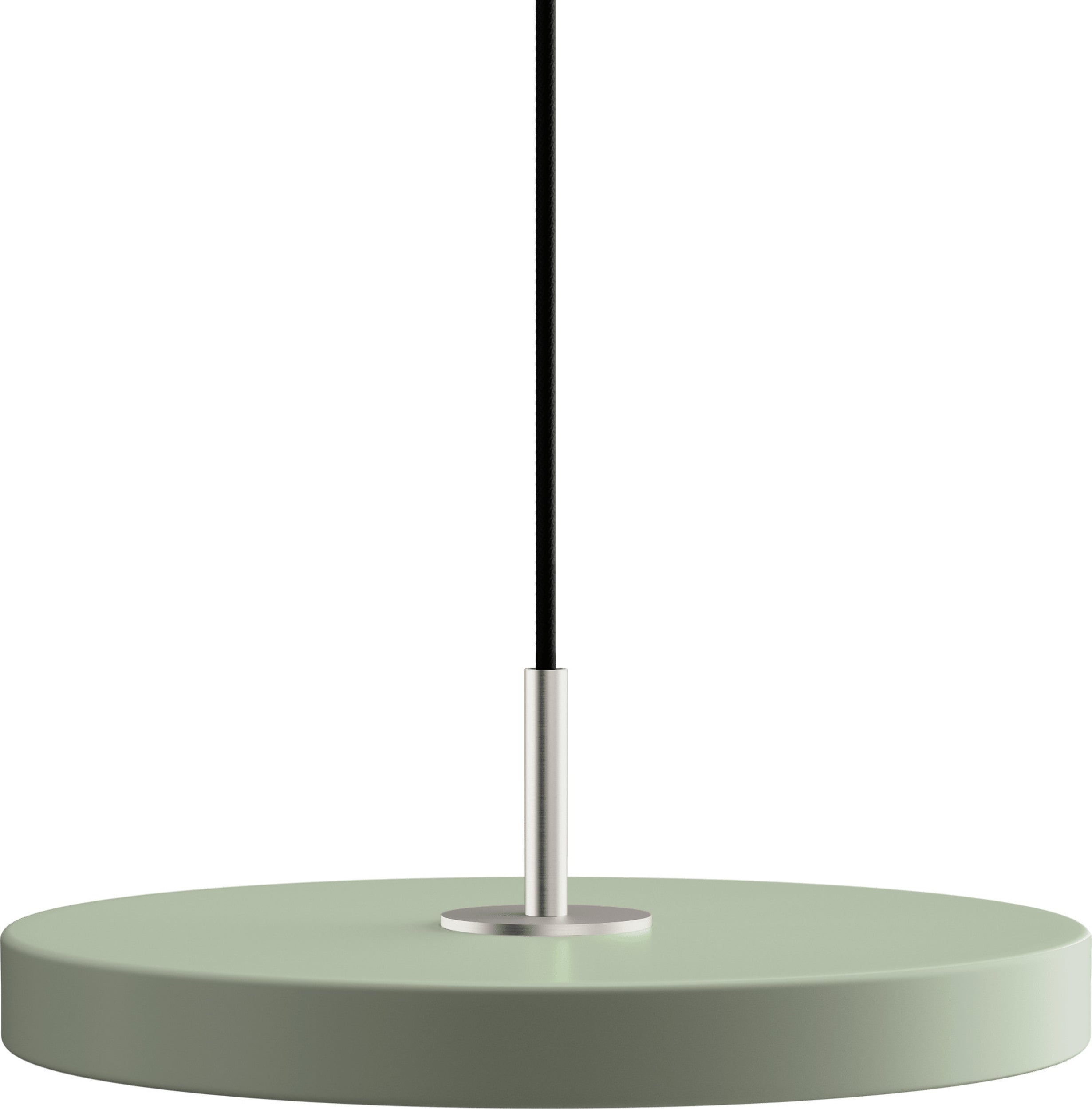 Lampa wisząca Asteria Plus 31 cm oliwkowa ze srebrnym mocowaniem