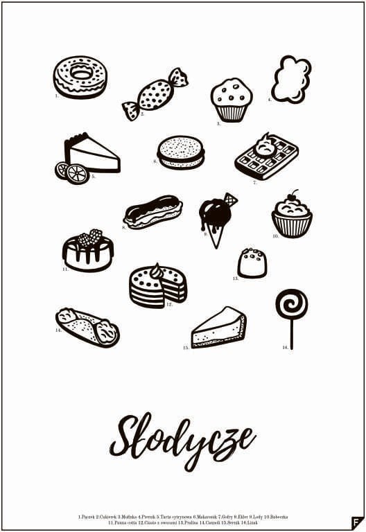 Plakat Słodycze 30 x 40 cm