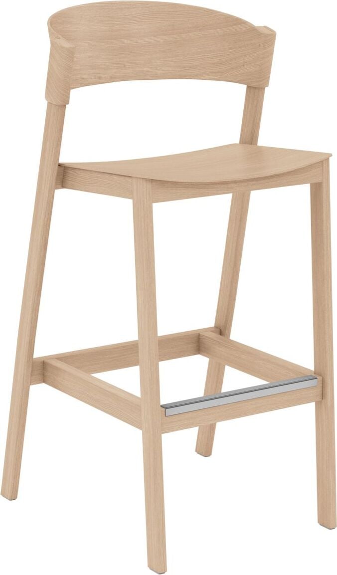 Stołek barowy Cover 75 cm jasny dąb z ochraniaczem na podnóżek
