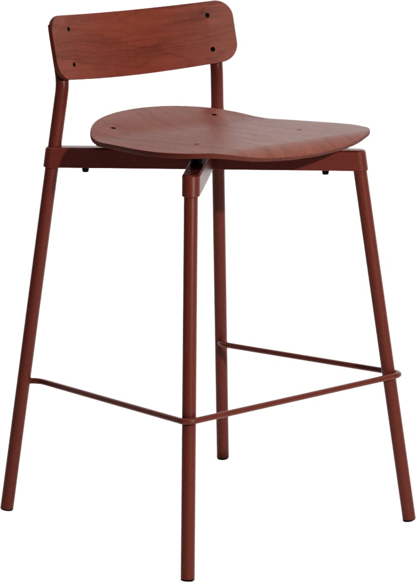 Stołek barowy Fromme Wood 65 cm bordowy