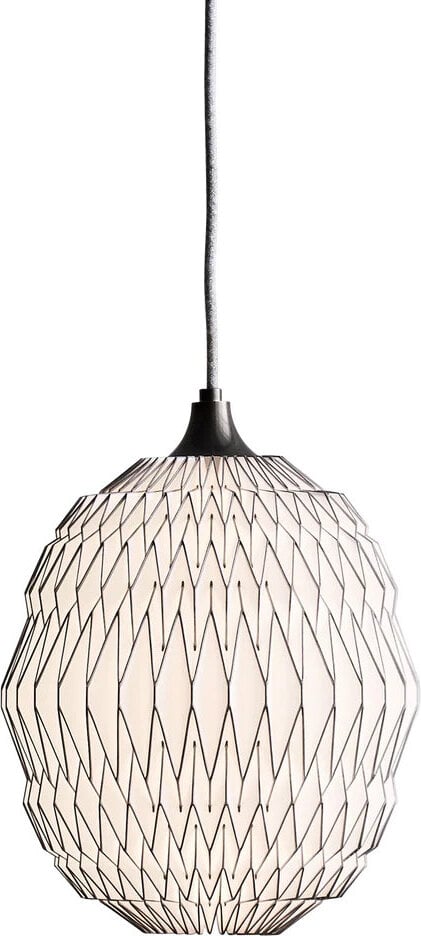Lampa wisząca Caleo 2 biało-brązowa z papierowym kloszem