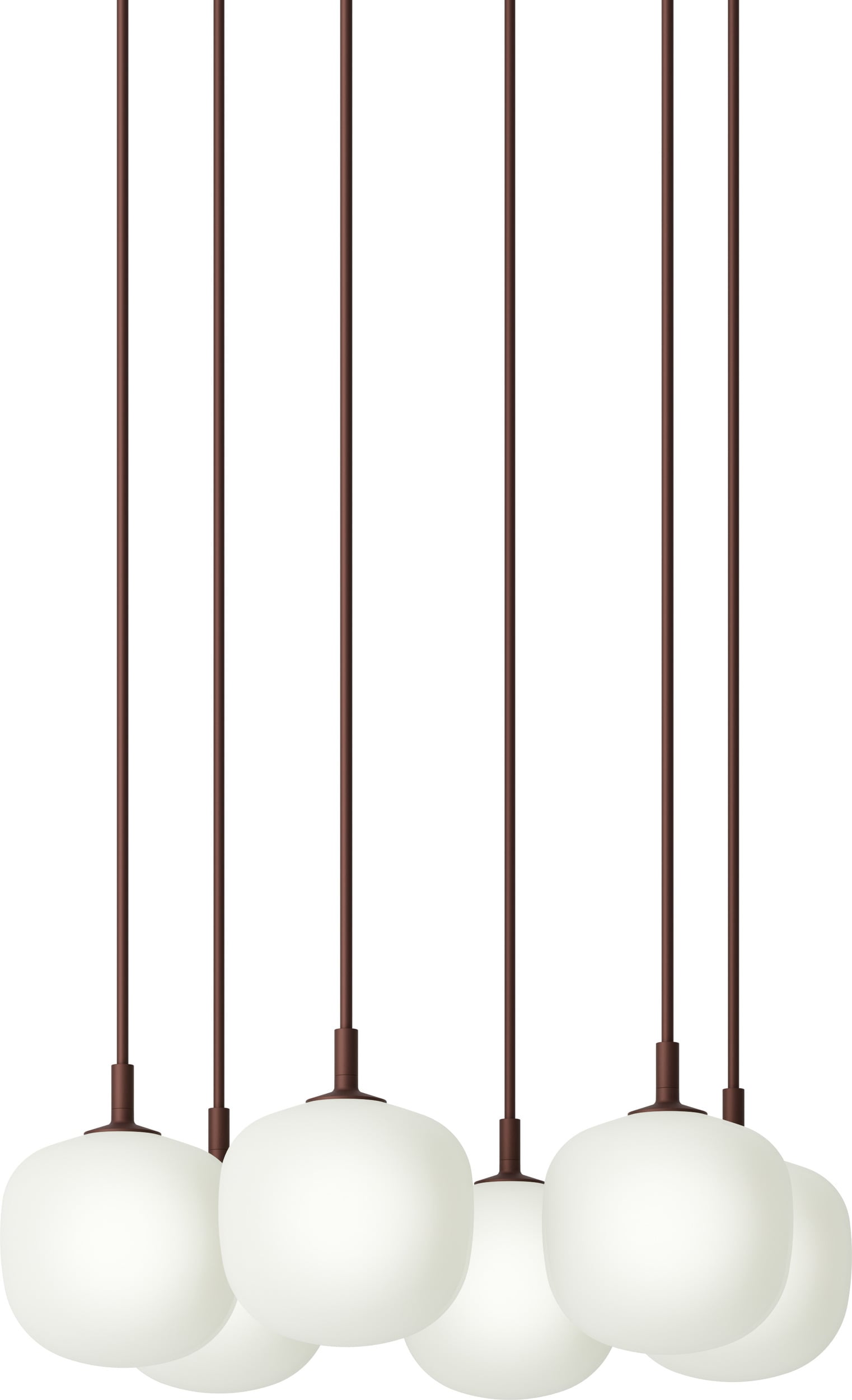 Lampa wisząca Rime 6-punktowa 12 cm ciemnoczerwona