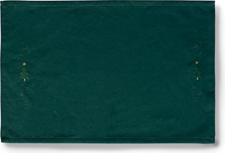 Podkładka pod talerz Christmas Fable choinki 43 x 30 cm ciemnozielona