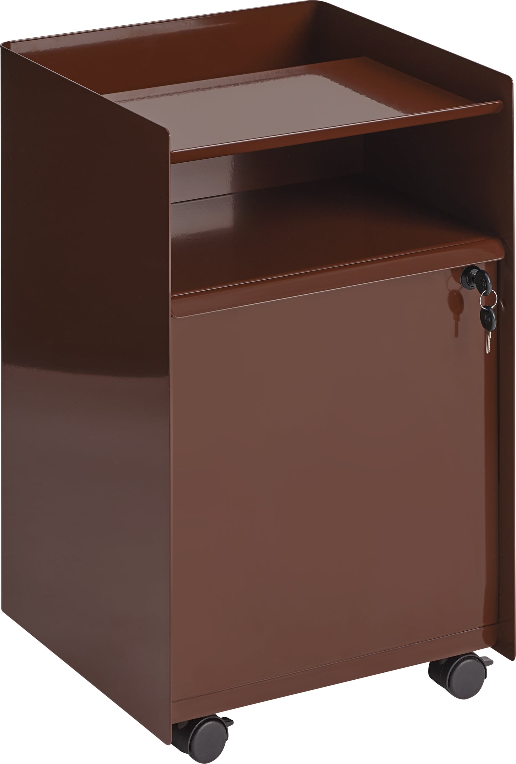 Szafka pomocnicza z szufladą na kółkach z zamkiem na kluczyk Folded 61 5 cm ciemnoczerwona