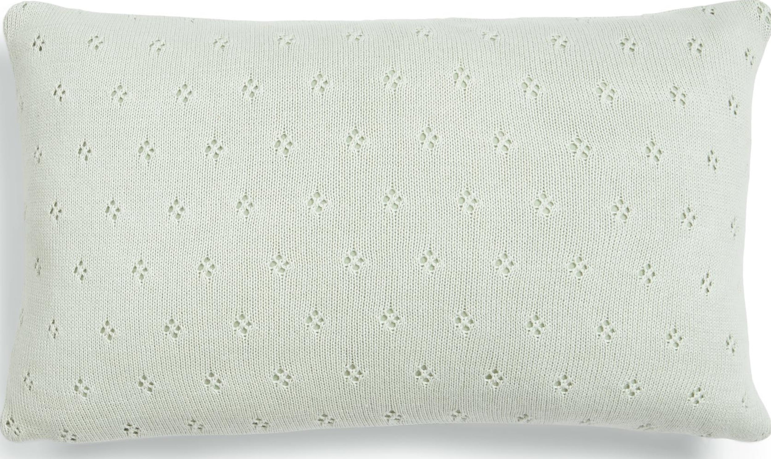 Poduszka dekoracyjna Knitted Ajour 30 x 50 cm jasnozielona