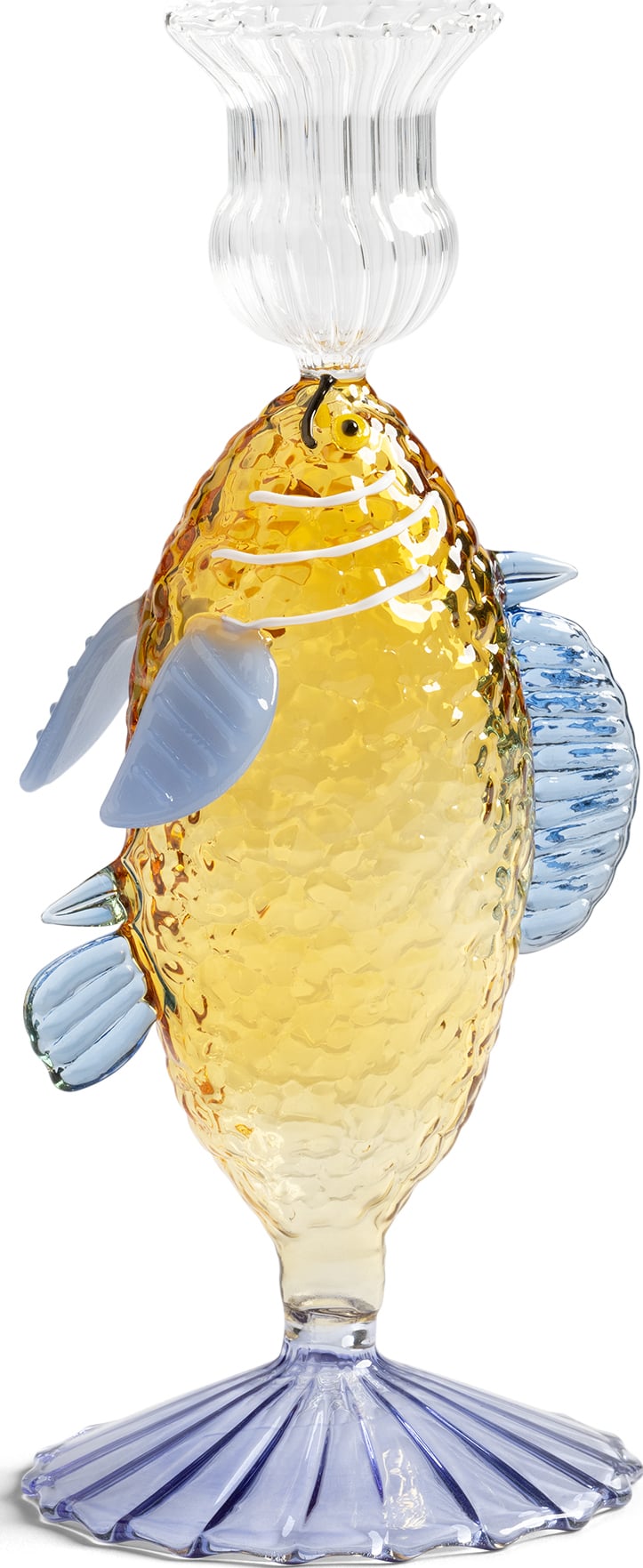 Świecznik na klasyczną świecę Fish żółty