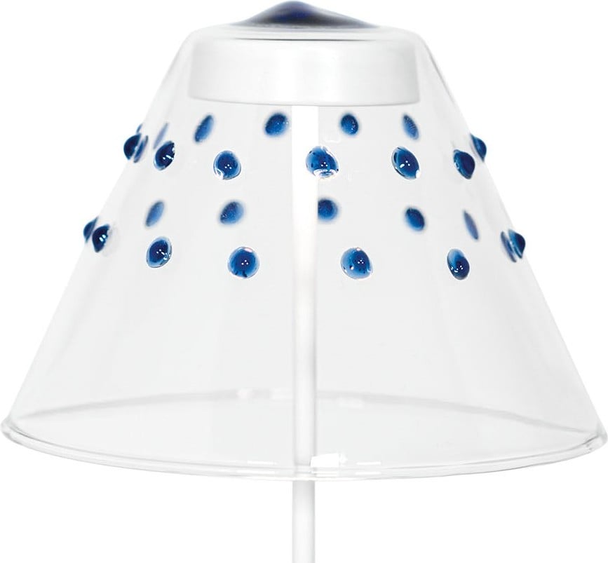 Abażur do lampy Swap w kropki niebieski szklany