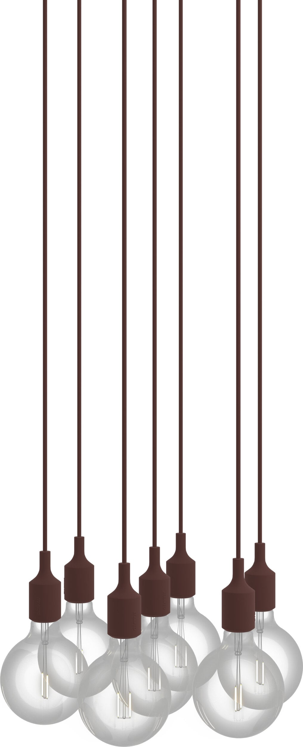 Lampa wisząca E27 7-punktowa ciemnoczerwona