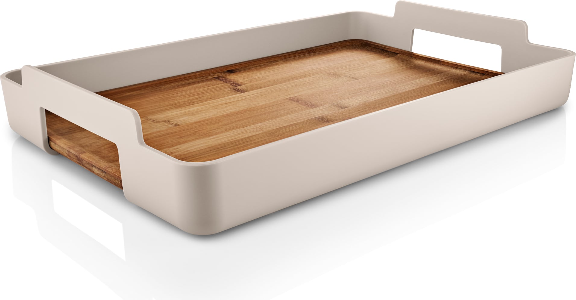 Taca do serwowania Nordic Kitchen prostokątna 50 x 34 cm piaskowa bambusowa