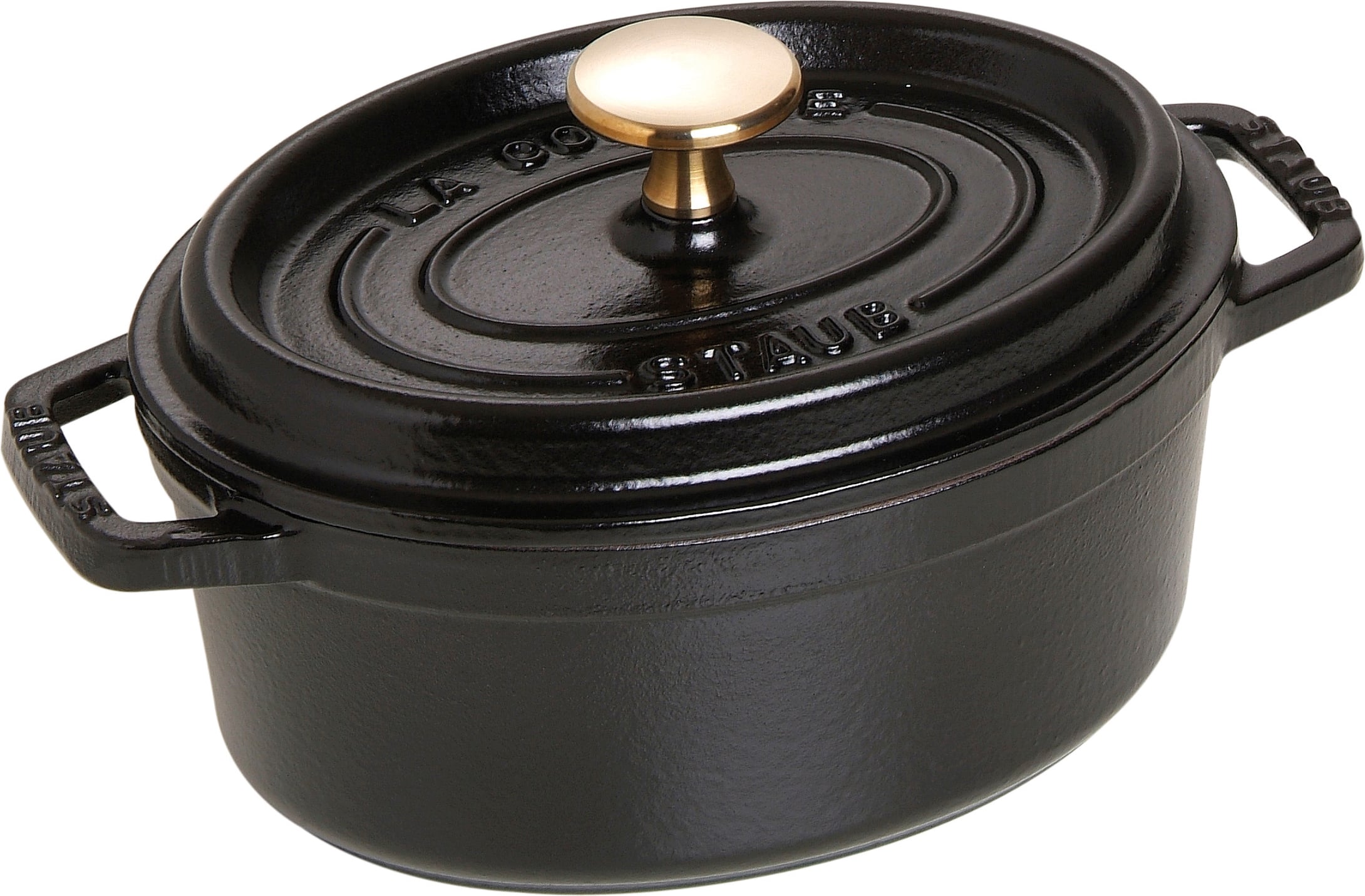 Garnek La Cocotte owalny 1 l czarny żeliwny