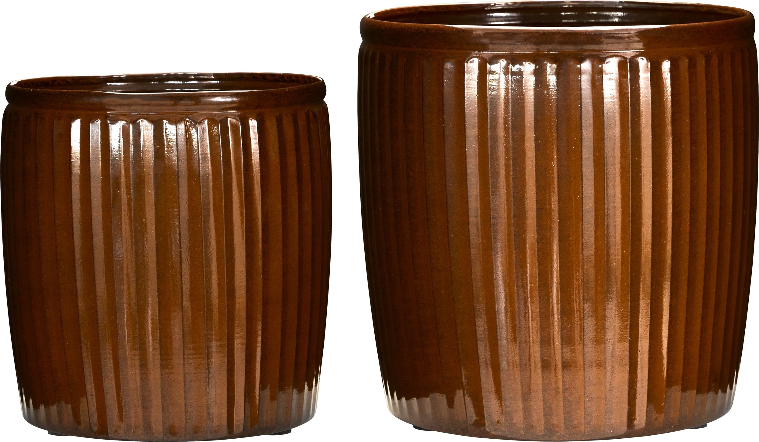 Doniczki Groove 30 cm brązowe 2 szt.