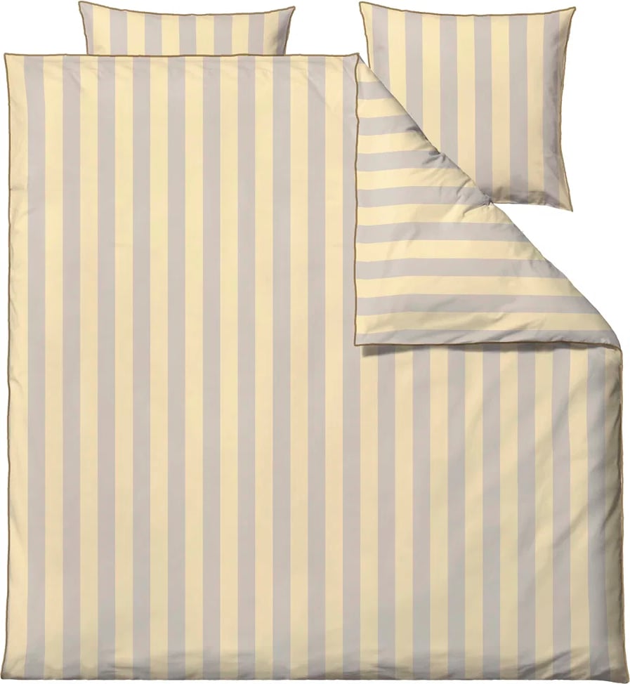 Pościel Ray Linen 200 x 220 cm żółta z 2 poszewkami na poduszki 60 x 63 cm