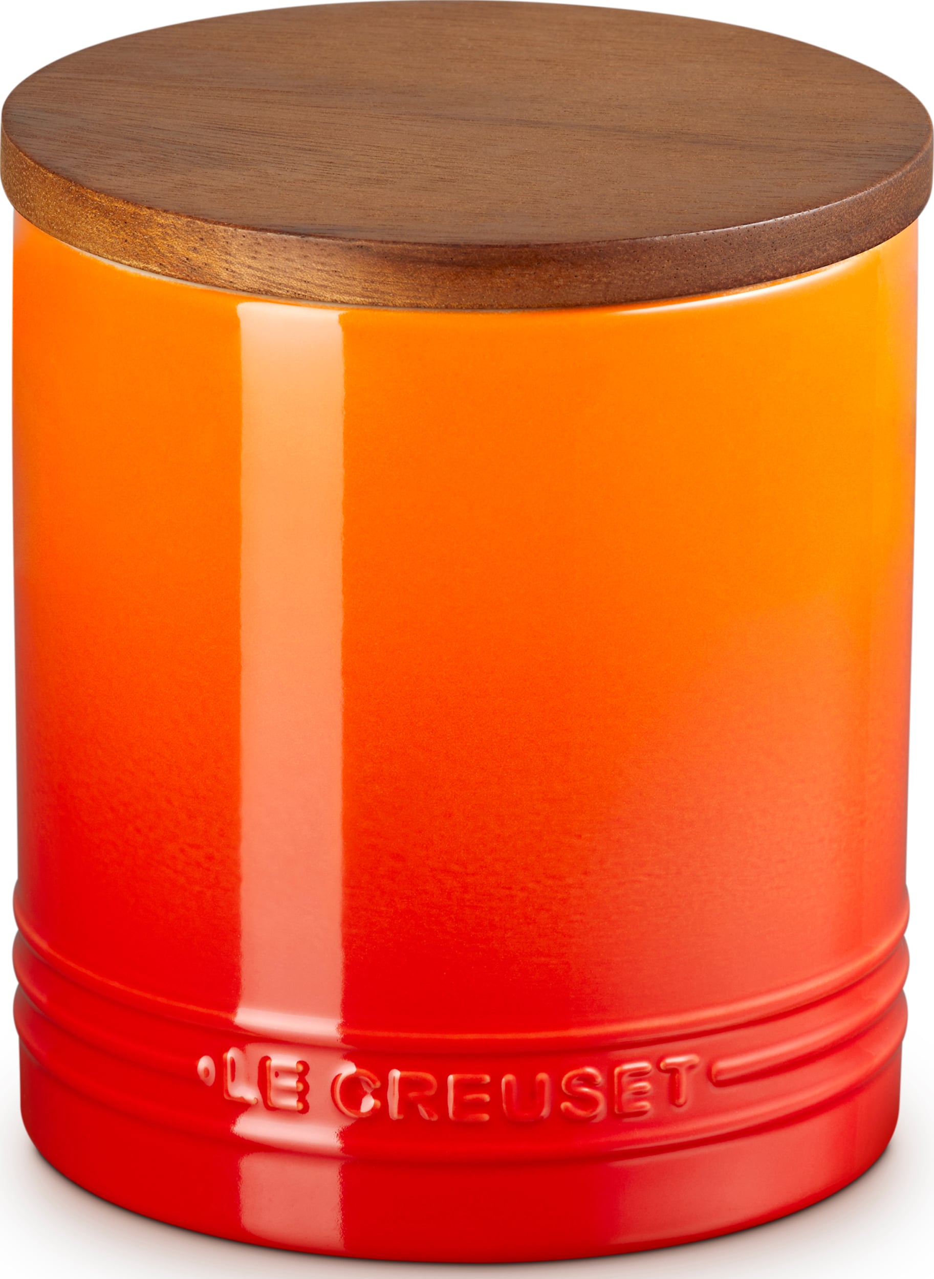 Pojemnik kuchenny z drewnianą pokrywką Le Creuset 1 1 l płomienny pomarańcz