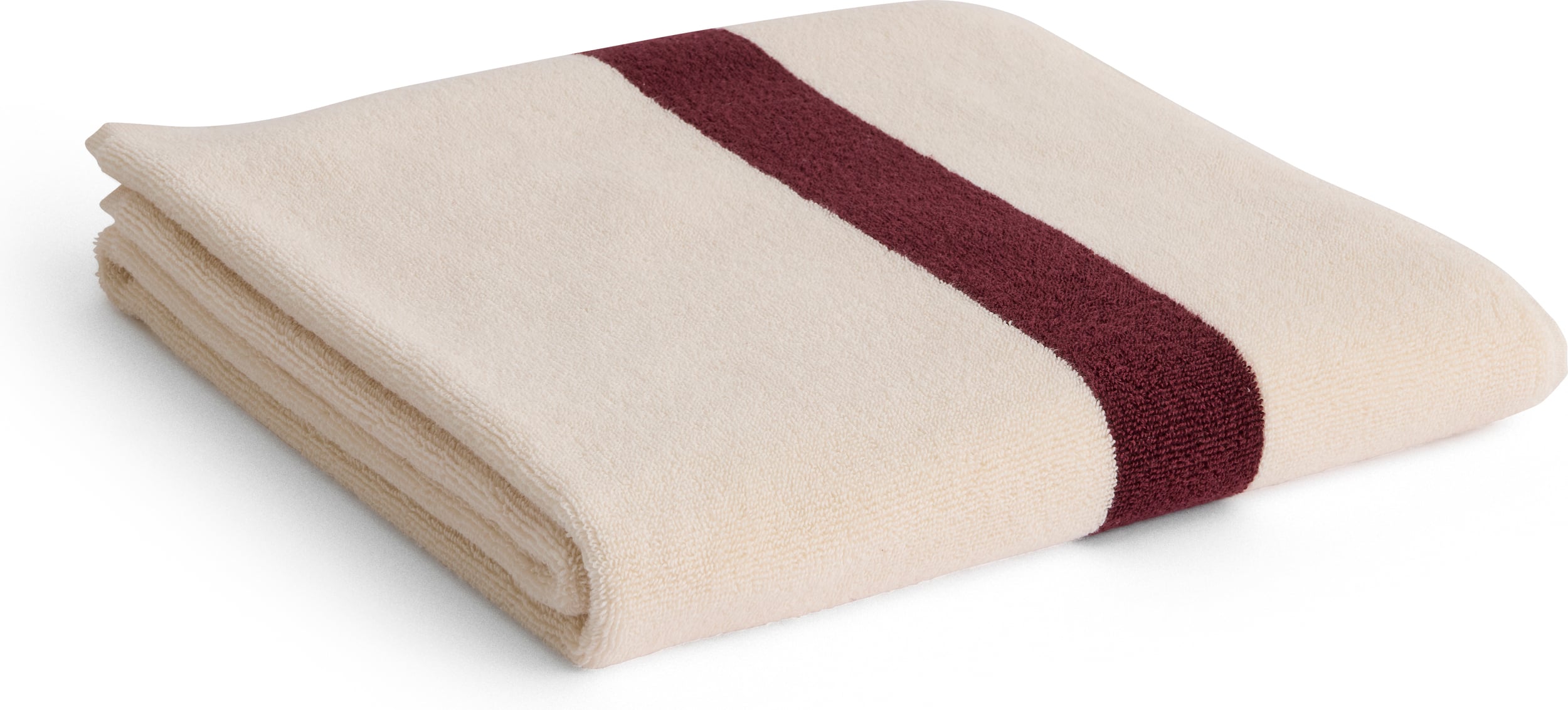 Ręcznik kąpielowy Stripe w pasy 70 x 140 cm beżowo-burgundowy