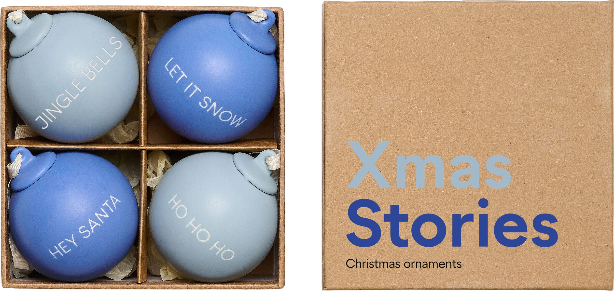 Bombki Xmas Stories 6 cm kobaltowe i jasnoniebieskie 4 szt.